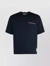 Thom Browne Crew-neck T-shirt With Side Slits And Pocket In Black