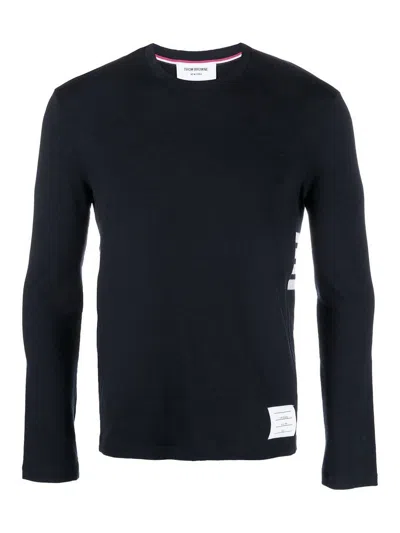 THOM BROWNE SUÉTER CUELLO REDONDO - AZUL