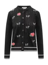 Thom Browne Black Pointelle Jersey Hector & Rose Cardigan In Black