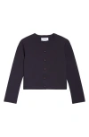 Thom Browne Crewneck Cardigan With Anchor Embossed Buttons In Purple