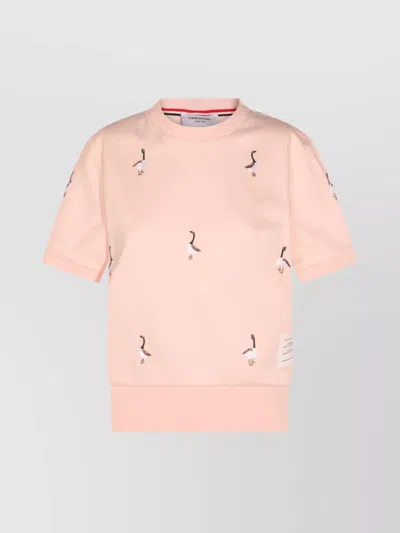 THOM BROWNE CREWNECK KNITWEAR EMBROIDERED DESIGN