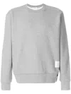 Thom Browne Center-back Stripe Jersey Pullover In Gray