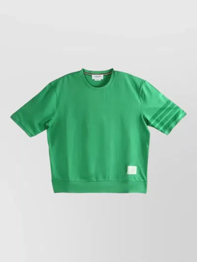Thom Browne Crewneck Short Sleeve Jersey T-shirt Stripes In Green