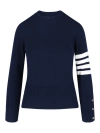 Thom Browne Pullover Sweatshirt With Engineered 4 Bar In Classic Loopback Clothing In Blue