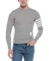 Thom Browne Classic Sweatshirt In Classic Loopback With Engineered 4 Bar In Gray