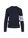 Thom Browne Crewneck Sweater With Signature '4-bar' Detail