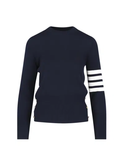 Thom Browne Crewneck Sweater With Signature '4-bar' Detail