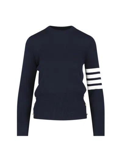 THOM BROWNE CREWNECK SWEATER WITH SIGNATURE '4-BAR' DETAIL