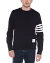 Thom Browne 4-bar Stripes Pullover Sweatshirt In Blue