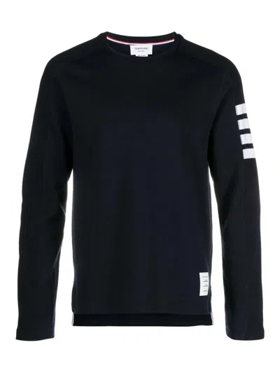 Thom Browne Classic Crewneck In Blue
