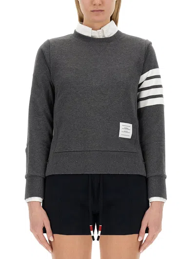 Thom Browne Crewneck Sweatshirt In Gray
