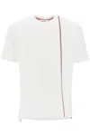 Thom Browne Crewneck T-shirt With Tricolor Intarsia In White