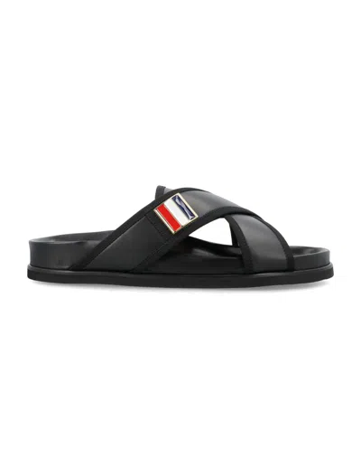 Thom Browne Criss Cross Loafer Sandal In Black