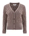 Thom Browne Crisscross Cable-knit Cardigan In Gray