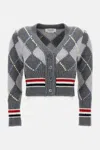 Thom Browne Cardigan Argyle Sweaters And Cardigans Gray In Gray