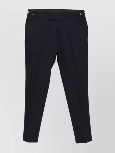 Thom Browne Cropped 120s Trousers With Pockets And Belt Loops In Black