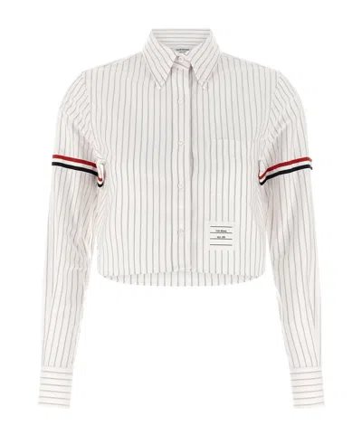 Thom Browne Cropped Button Down Shirt In Animal Print