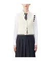 Thom Browne Off-white Cropped Cardigan In White