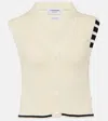 THOM BROWNE CROPPED CABLE-KNIT WOOL SWEATER VEST