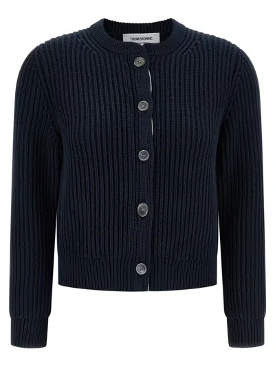 Thom Browne Cropped Cardigan Sweaters And Cardigans Blue