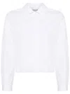 Thom Browne Long Sleeve Tucked Blouse In Poplin White In 白色