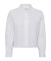 Thom Browne Long Sleeve Tucked Blouse In Poplin White In White