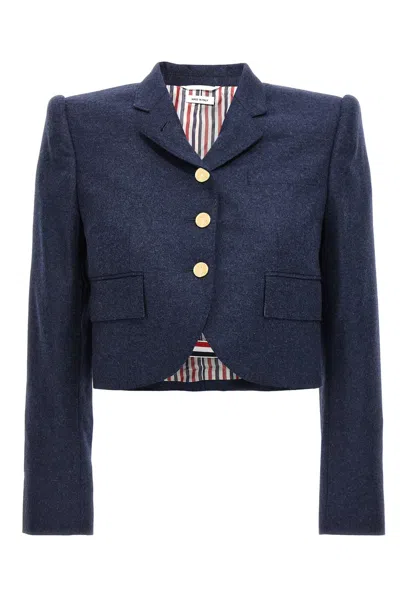 THOM BROWNE THOM BROWNE CROPPED FLANNEL JACKET