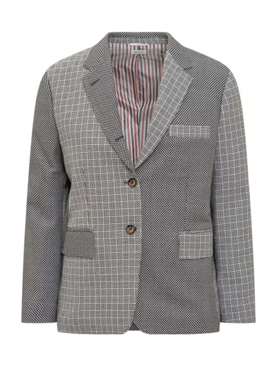 Thom Browne Cropped Jacket In Gray