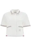 Thom Browne Drop-back Cropped Shirt In White