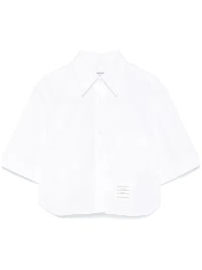 Thom Browne Cropped Poplin Shirt In White
