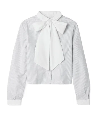 Thom Browne Cropped Poplin-trimmed Striped Cotton Oxford Shirt In Multi
