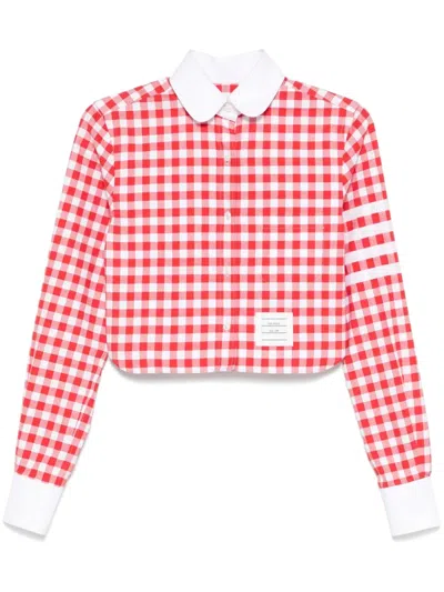 THOM BROWNE THOM BROWNE CROPPED ROUND COLLAR SHIRT
