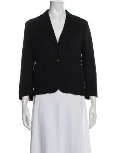 Pre-owned Thom Browne Cropped Sack Sport Coat Seersucker Tulle Tweed Pattern Blazer In Black