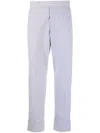 Thom Browne Cropped Seersucker Trousers In Blau