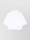 Thom Browne Cropped Shirt Featuring Button-down Collar In White