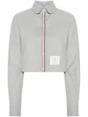 Thom Browne Classic Crop Cotton Button-up Shirt In Grey