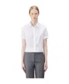 Thom Browne Cropped Short-sleeve Shirt In White