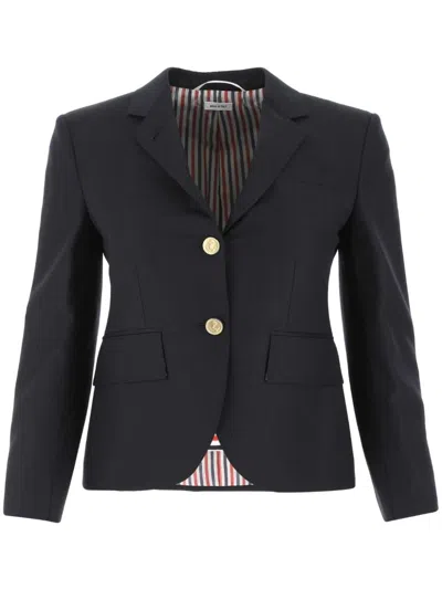 Thom Browne Cropped Single Breasted Blazer In Black