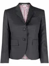 Thom Browne Cropped Single-breasted Blazer In Grey