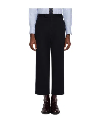 Thom Browne Cropped Straight-leg Trousers In Black