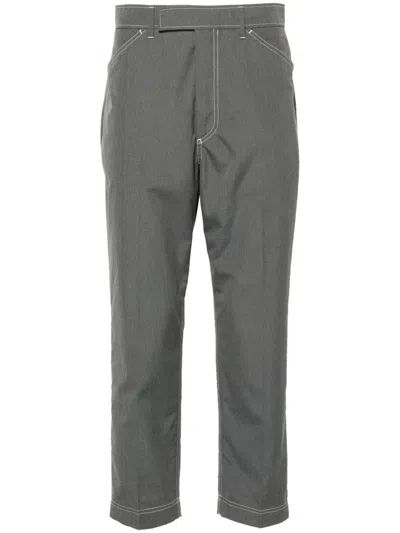 Thom Browne Cropped Straight-leg Trousers In Grey