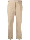 Thom Browne Cropped Tailored Trousers In Brown