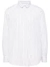 Thom Browne Straight Fit Mini Round Collar Shirt In White