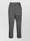 Thom Browne Cropped Trousers With Striped Pattern And Button Detailing