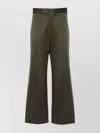 Thom Browne Cropped Trumpet Trousers Tricolor Detail In Grey