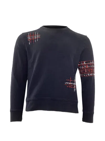 Pre-owned Thom Browne Cross-hatched Loopback Sweatshirt In Blue