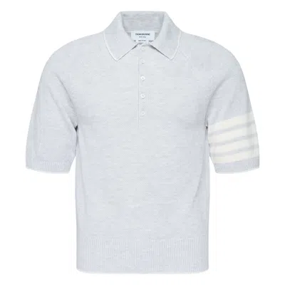 Thom Browne Cross Over Tuck Stitch Relaxed Polo In Multi