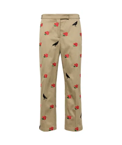 THOM BROWNE MID-RISE TAILORED TWILL TROUSERS