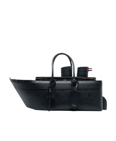 Thom Browne Cruise Liner Tote Bag In Black