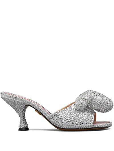Thom Browne Crystal-hector Sandals In Silver